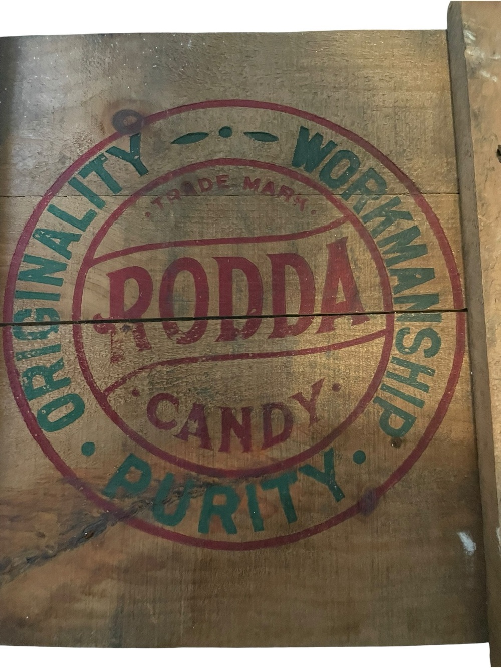 Vintage Rodda Candy Rustic Wooden Crate Panel - Picture 4 of 4